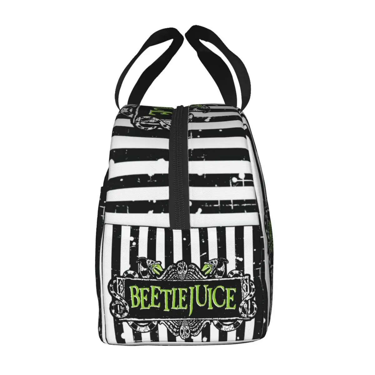 Tim Burton Horror Movie Beetlejuice Resuable Lunch Box for Women Kids School Waterproof Cooler Thermal Food Insulated Lunch Bag