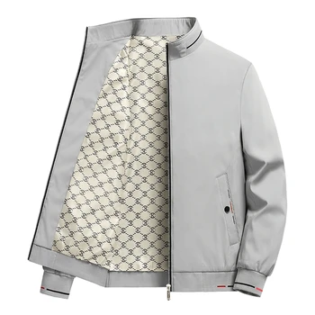 الخريف رقيقة 8XL الأعمال سترة الرجال ربيع الخريف الذكية معاطف غير رسمية الرجال الوقوف طوق جاكيتات سترة الطيار ملابس رجالي 3