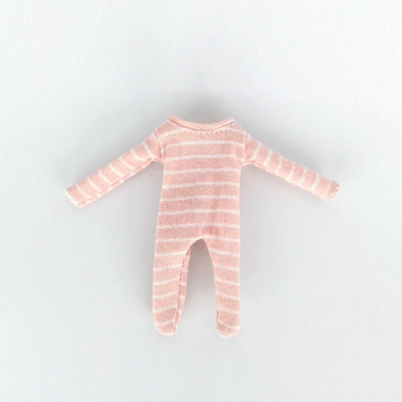 Cute OB11 Doll Nightdress Clothes Cartoon Doll Pajamas With Striped For Ob11, 1/12 Bjd, Gsc Obitsu Doll Clothing Accessories 6