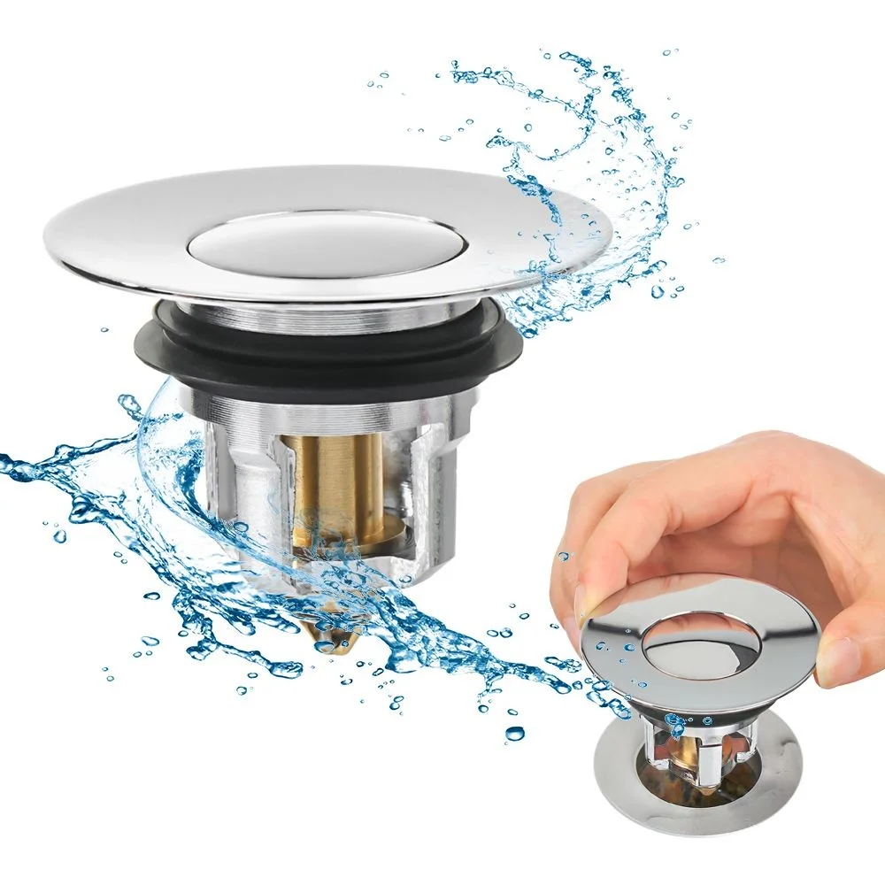 Drain Stopper Pop-Up Bounce Core Basin Drain Filter Valve Hair Catcher Shower Sink Strainer Bath Stopper Bathroom Cover drain filter drain plug sink cover
