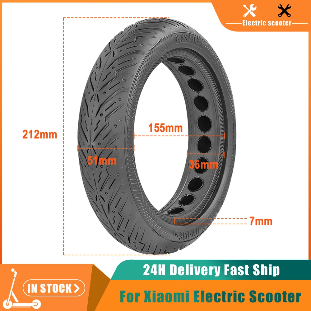 

8.5 Inch Solid Tire For Xiaomi M365 1S Pro 2 Electric Scooter 8.5x2.0 Front Rear Honeycomb Shock-absorbing Explosion-proof Tyre