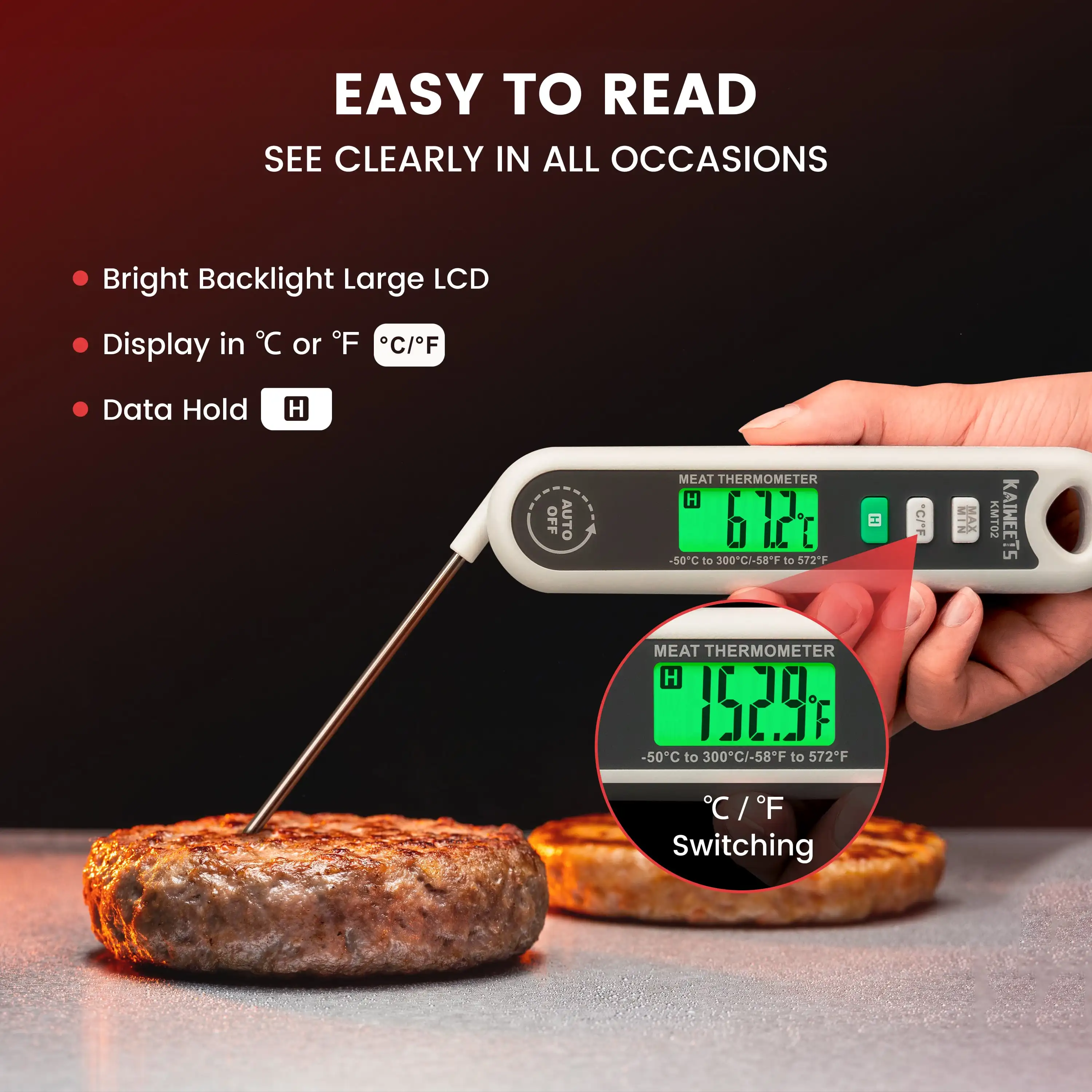 China Customized Waterproof Digital Kitchen Thermometer For Meat