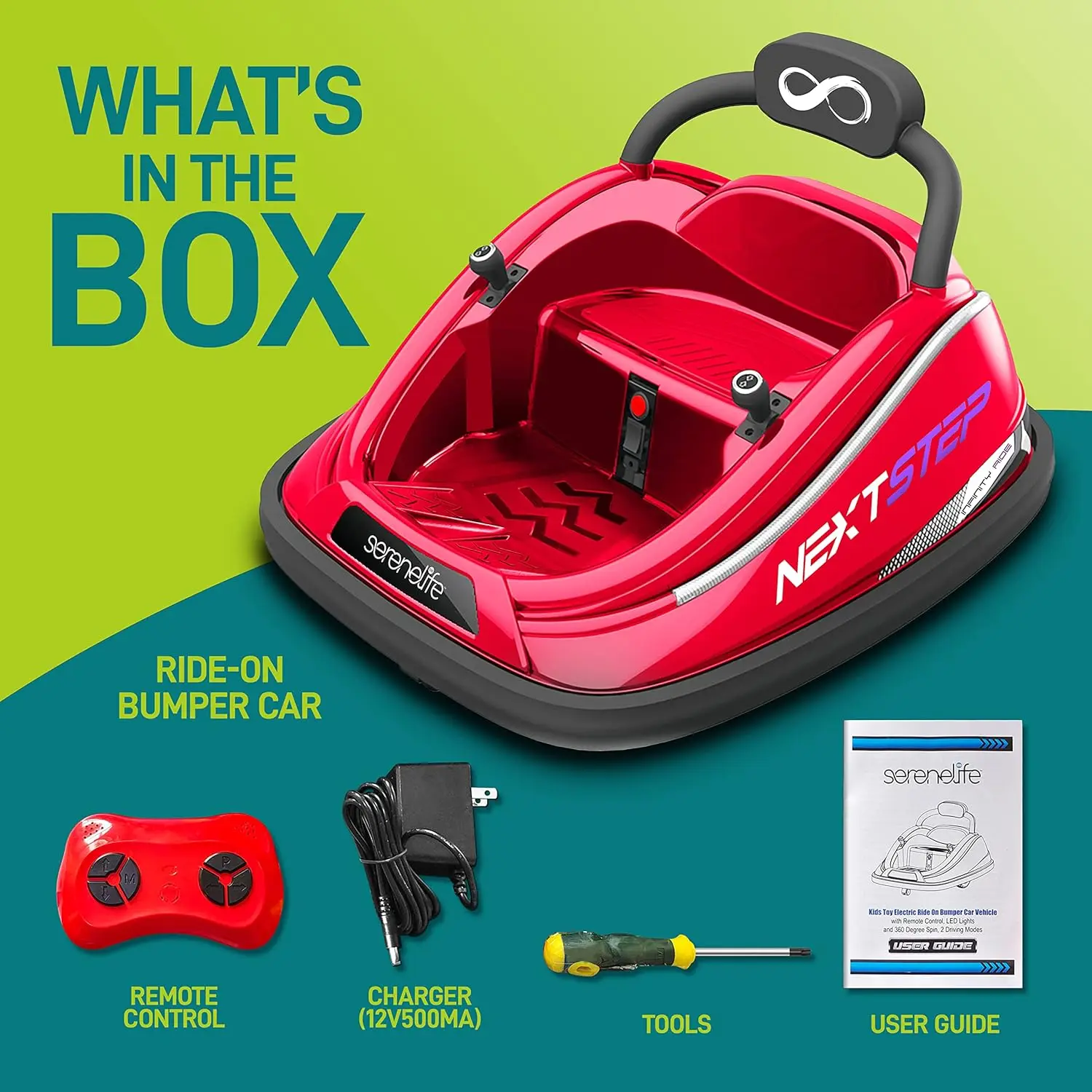 Electric Bumper Car for Kids-12V Rechargeable Battery Powered Ride On Vehicle for Toddlers w/ 2 Driving Modes,