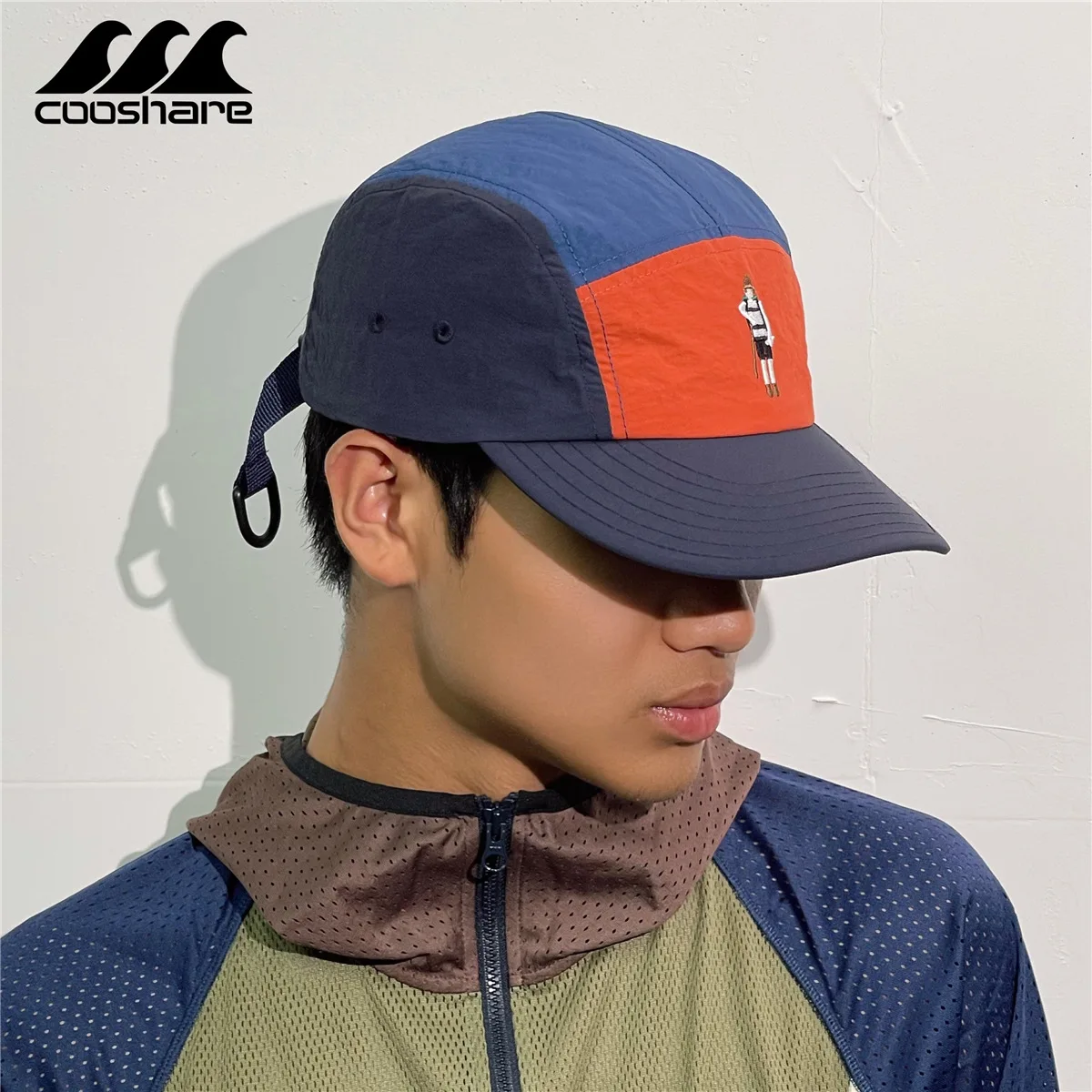 Japanese Splicing Five-Piece Cap Summer Quick-Drying Breathable Duck Tongue Cap Men'S Colorful Soft Top Baseball Camping