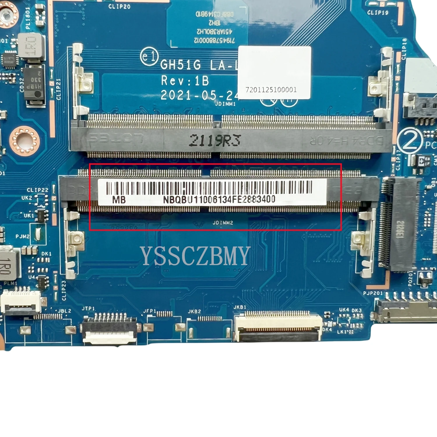 NBQBU11006 For Acer Nitro 5 AN515-57 Laptop Motherboard GH51G LA