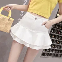 Vintage Denim Mini Skirts Women Summer Sexy Solid Colour Ball Gown Skirts Jeans Female Casual Pocket Slim A-line Mini Skirts - Image 3
