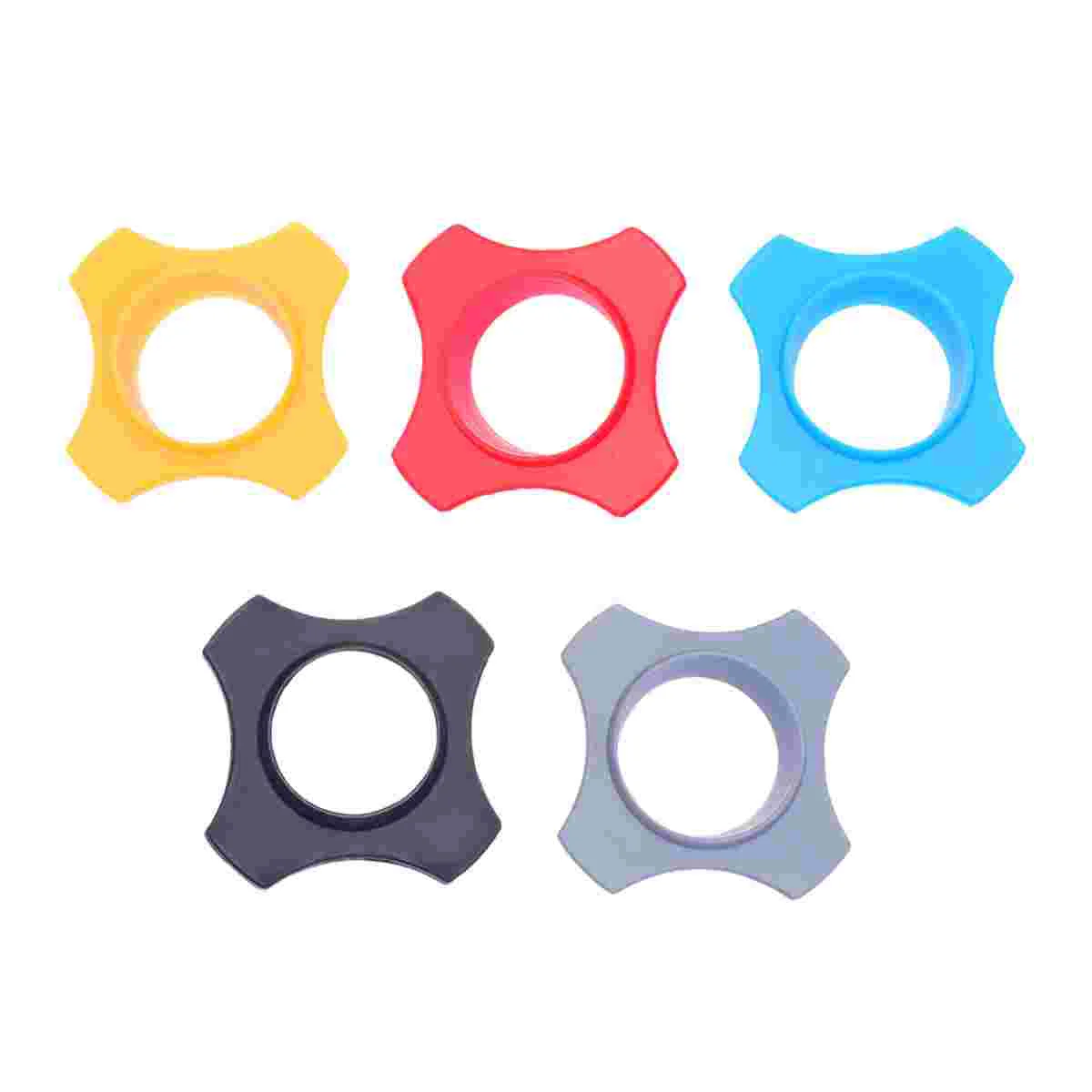 

5pcs Microphone Silicone Stand Skidproof Circle Mic Anti-slip Ring KTV Replacement (Orange Blue Black Gray and Red One for