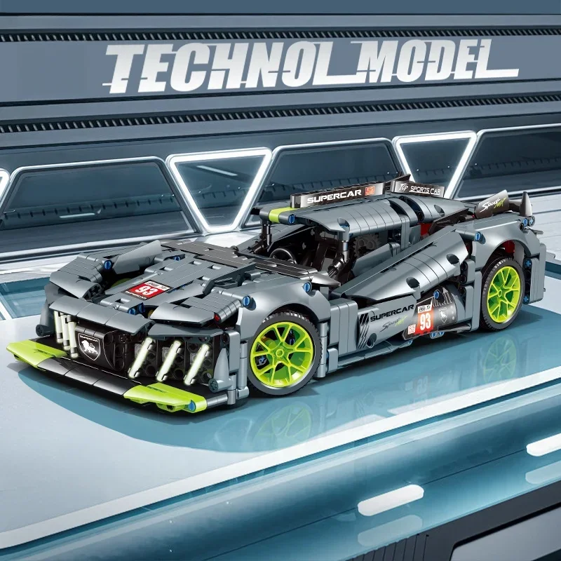 9X8 Hybrid Hypercar Sports Car Building Blocks Super Racing Vehicle Decor Model Bricks Toy Gifts Technical