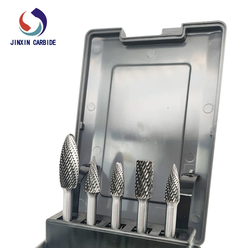 5PCS 6mm for 1 set Double Cut Solid Rotary Carbide Burr Set for Die Grinder Drill Metal