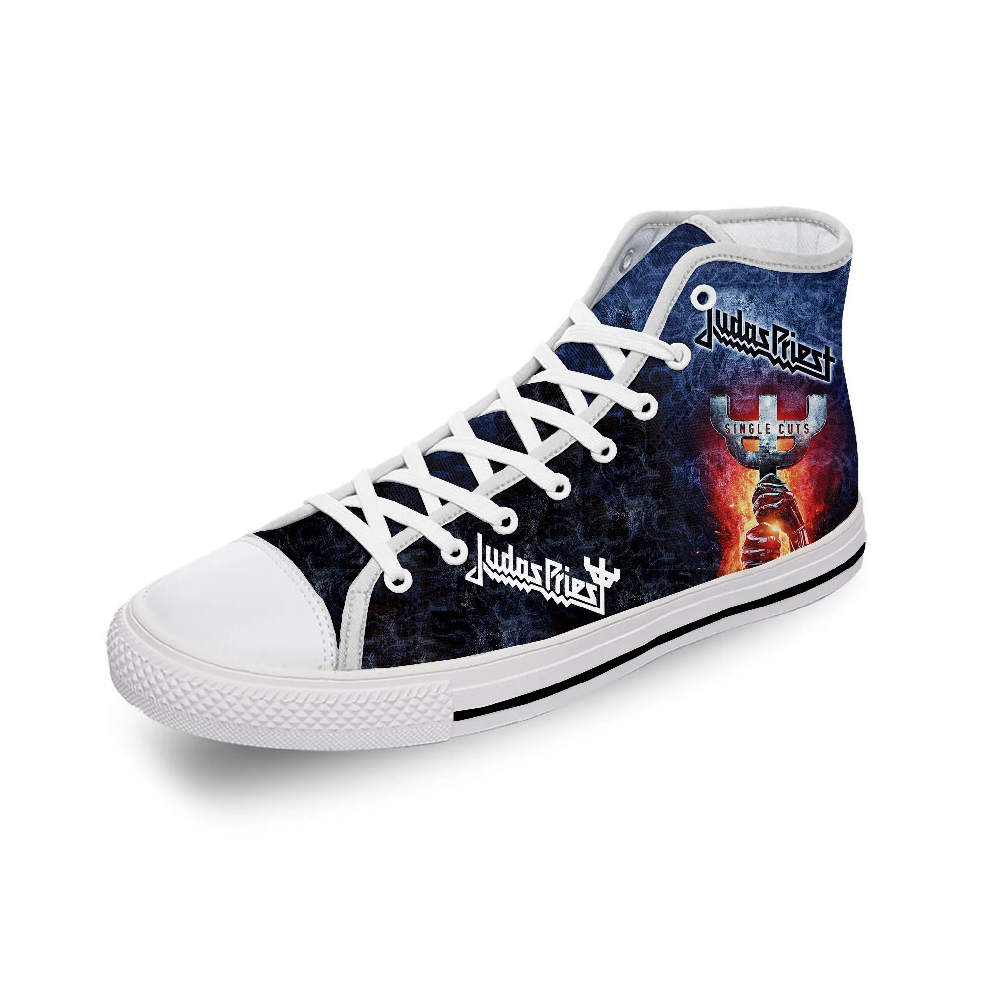 

Judas Priest Rock Band Metal White Cloth 3D Print High Top Canvas Fashion Shoes Men Women Lightweight Breathable Sneakers
