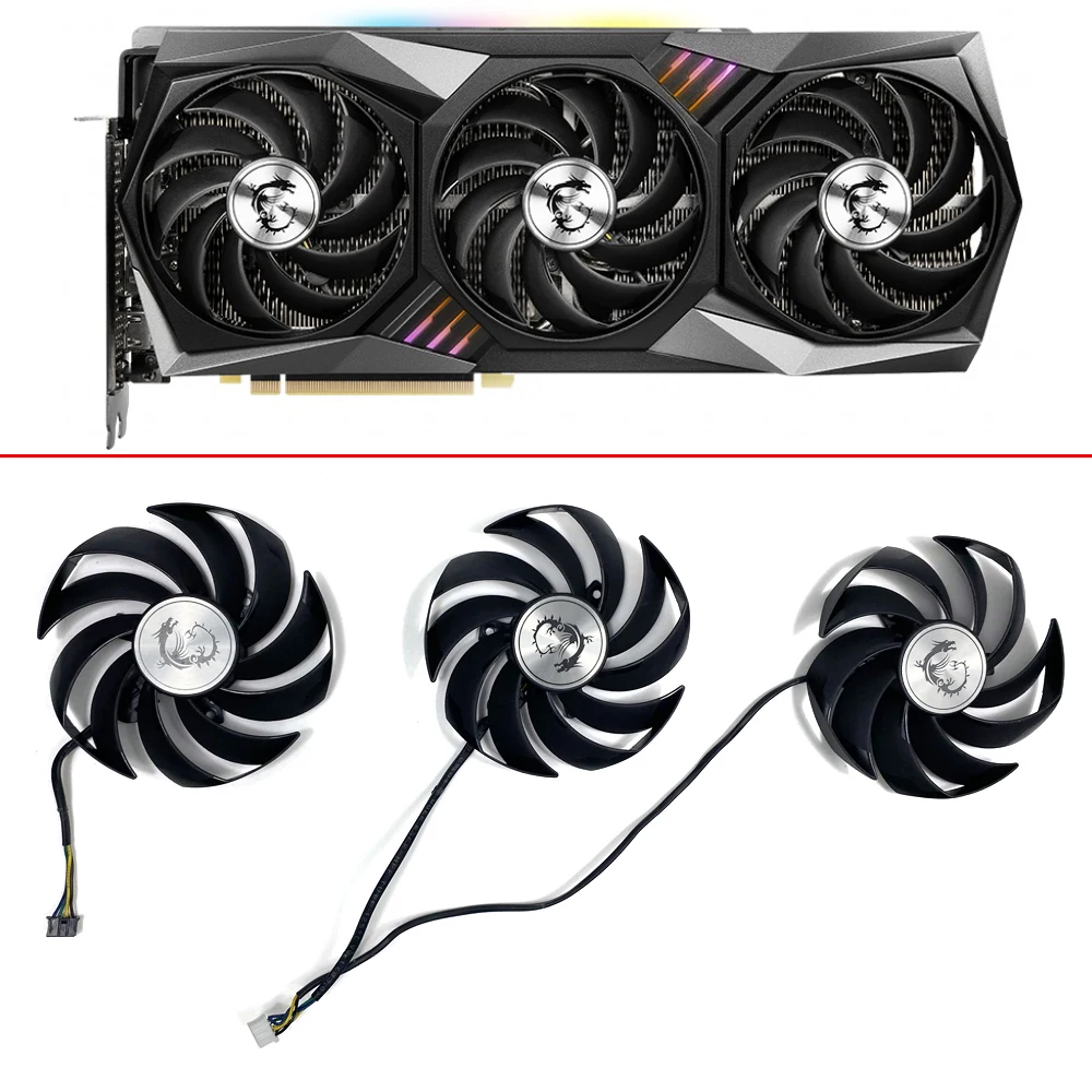 Ventola Di Raffreddamento Ventola Della Scheda Grafica 90Mm Muslimex Dc12V 0.40A 4Pin Per Msi Radeon Rx 6800 Rx 6800Xt Gaming Trio Gpu Fan