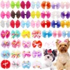 50PCS Pet Hair Accessories Lace Dog Bows With Rubber Bands Handmade Cute Cat Bows Yorkshire Puppy Bowknots Pet Supplies For Dogs 1