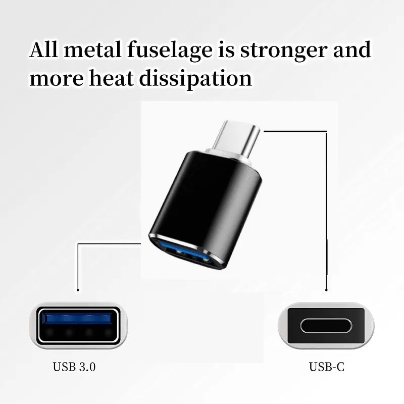 USB C to USB A 3.0 OTG 어댑터 남성-여성 데이터 전송 플래시 드라이브 키보드 마우스 연결 스마트폰 노트북 태블릿 PC용