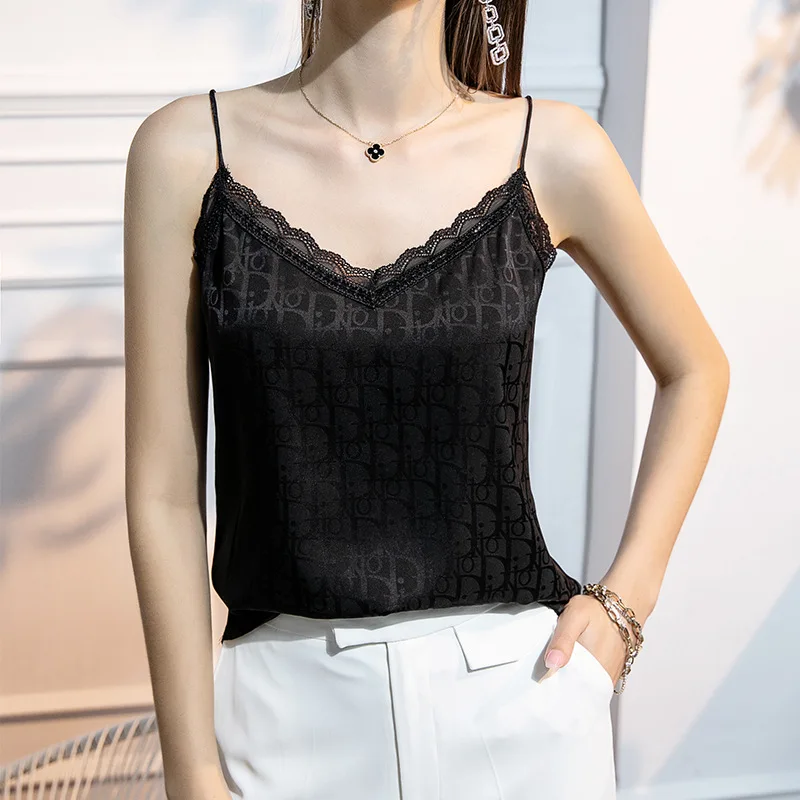 

HIgh Quality 2024 Women Tops Lace Splice Design Summer T-Shirt Female Clothing Sexy Crop Top Clothes Casual Blouse Y2k Traf