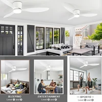 IRALAN Ceiling Fan With Light,42 Inch/52 Inch Low Profile Ceiling Fan with remote control,  For Indoor and Covered Outdoor 5
