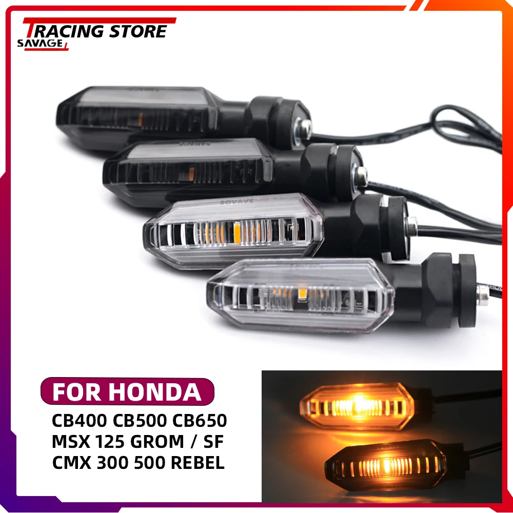 

LED Turn Signal Light For HONDA CB400 CB500 CB650F MSX125 Grom SF CMX 300 500 Rebel Motorcycle Flashing Signaling Indicator Lamp