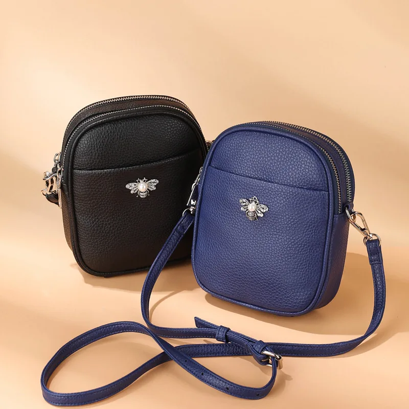 

Wholesale Bag 2023 New Korean Fashion Women's Bag Double Layer Zipper One Shoulder Bag Women's Cross-Body Bag Mobile Phone Bag