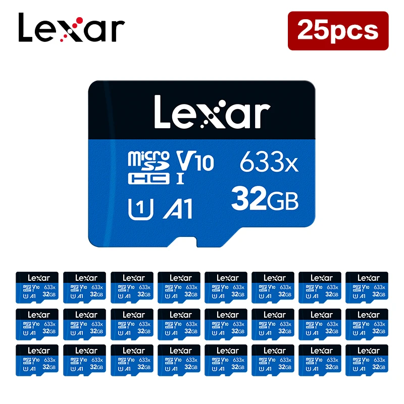 25 개/몫 Lexar 633x MicroSD 카드 A1 U1 V10 Class10 MicroSDHC 마이크로 SD 카드 플래시 TF 카드 메모리 카드 핸드폰 pc에 대 한