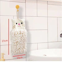 KitchenHome Chenille Towels wall Hanging Hand Face Wipe Towels Animal Shape Bathroom Washcloths Handkerchief White Hand Towels 3