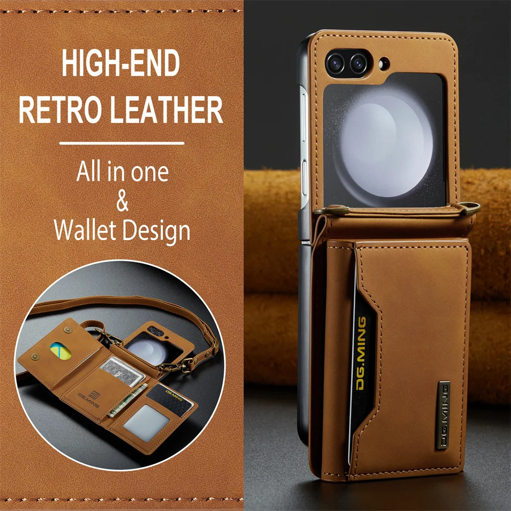 Magnetic Leather Wallet Phone Case with Card Holder & Kickstand