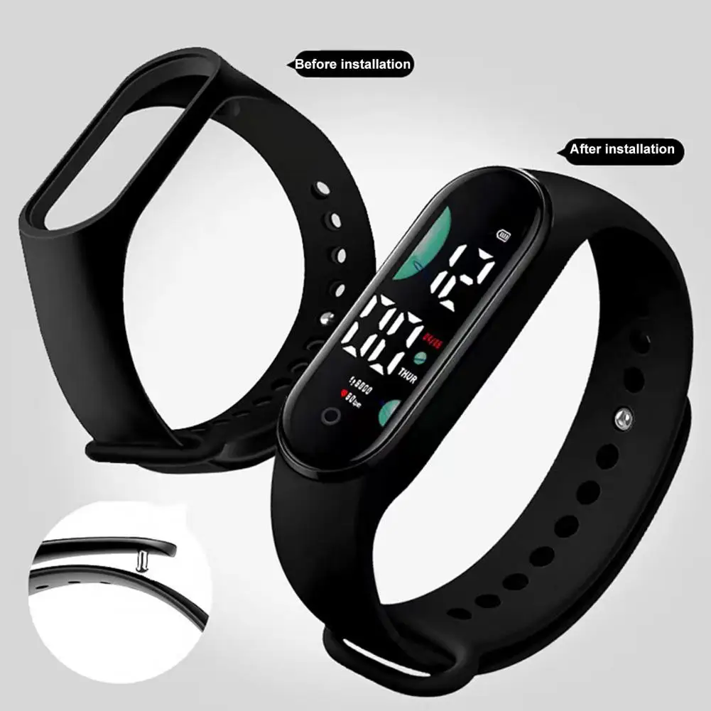 M9 Electronic Watch LED Touch Control Waterproof Multifunctional Week Time Display Men Women Unisex Sports Bracelet for Kids digital watch
