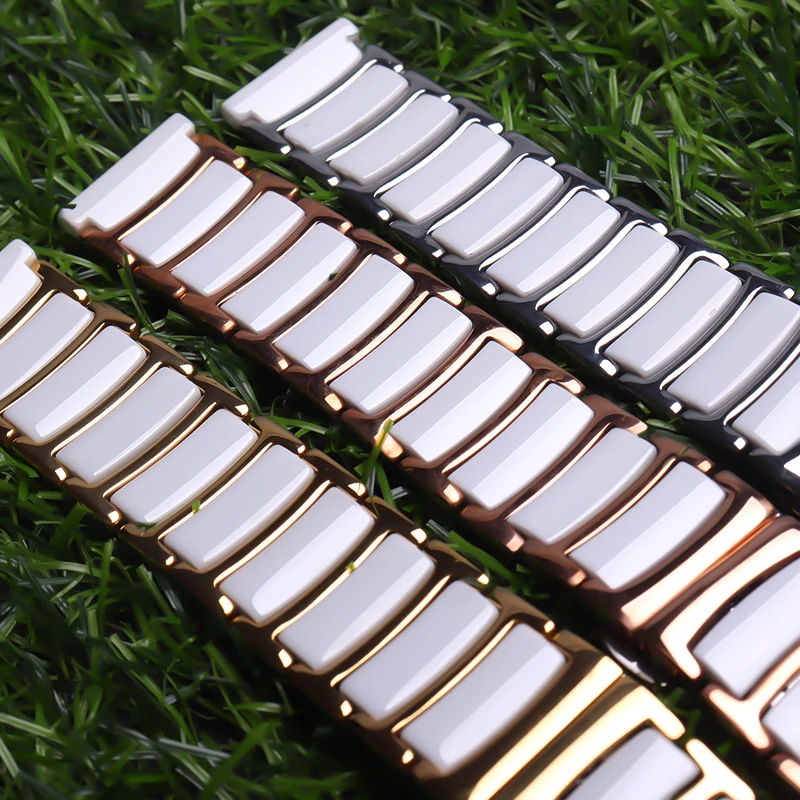 Moda Cerâmica Pulseira em 18 mm 20 mm 22 mm Pulseira de Relógio Mulher Homem Pulseiras Banda Borboleta Fivela Aço Inoxidável - Image 2