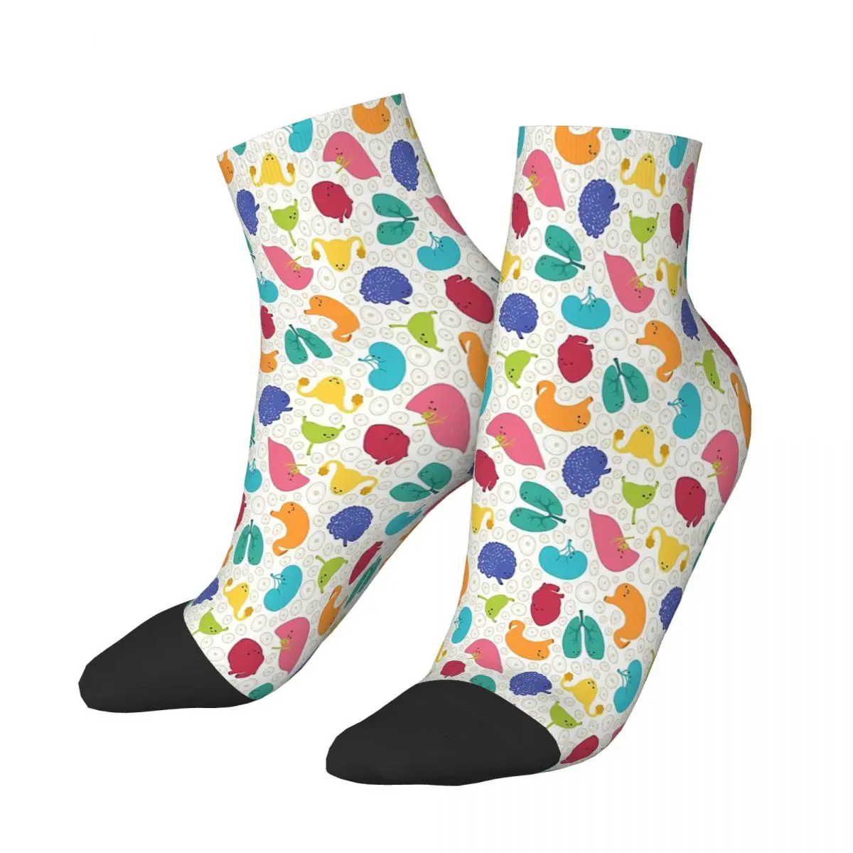 

Cute Organs Rainbow Colors Pink Medical Doctor Ankle Socks Male Mens Women Winter Stockings Polyester