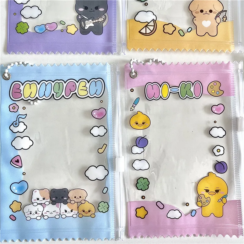 1 Pcs Kpop Photocard Holder Keychain Cardholder Plastic Cover Kawaii Korean Key Chain Card Covers 4