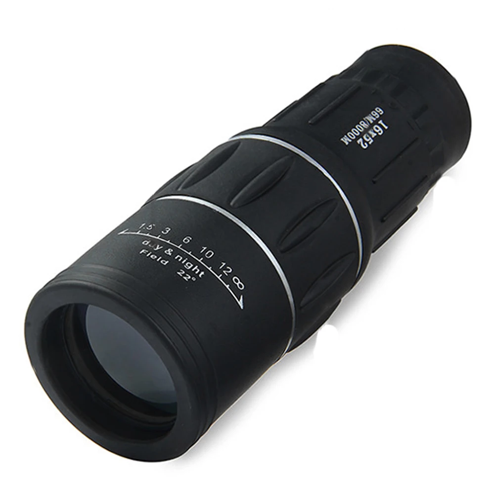 S37e4845efe124163addfd38d1691a3e3a 16X52 Mini monokularowy teleskop Dual Focus Zoom lornetki HD zakres z paskiem optyczny przenośny odkryty piesze wycieczki teleskop myśliwski
