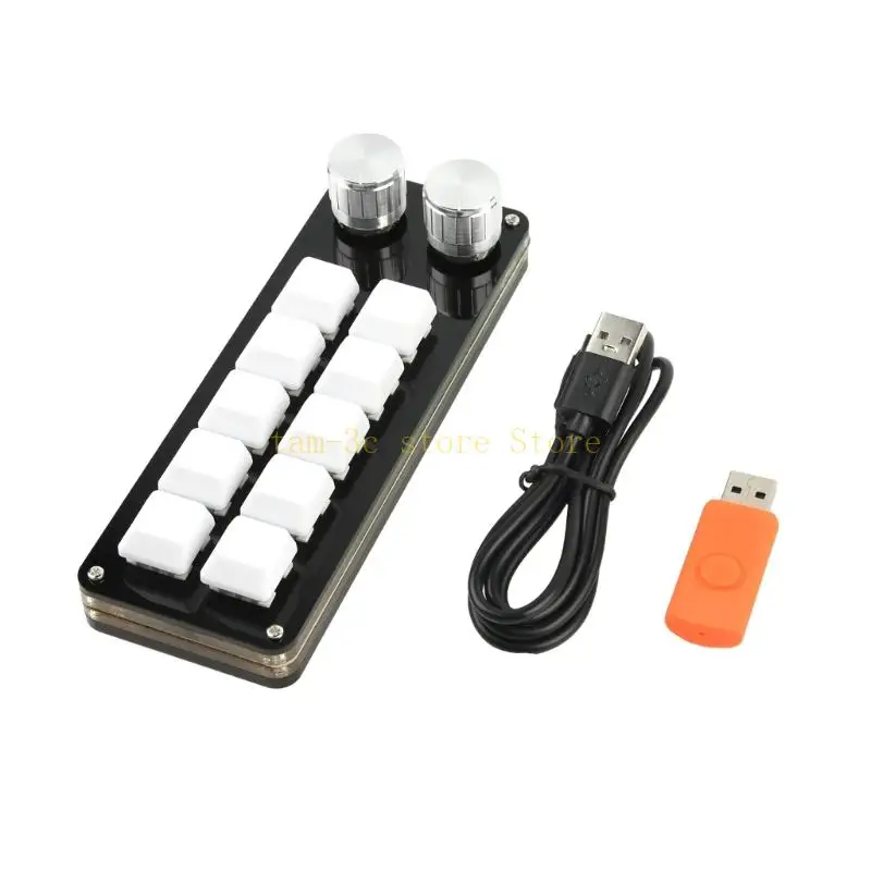 

Игровая клавиатура с 10 клавишами и 2 ручками, настраиваемая программируемая копировальная паста, маленькая клавиатура D0UA