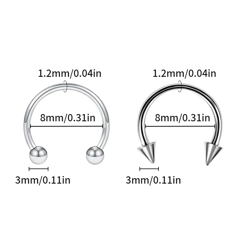 Piercing Jewelry 36PC Stainless Steel Horseshoe Septum Piercing Lot Nose Piercing Ring Bulk Fake Nose Ring Earring Cartilage