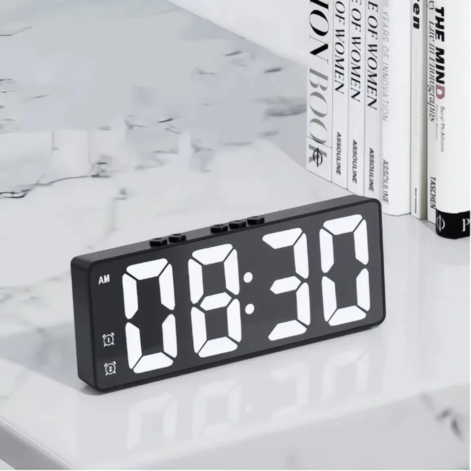 Voice Control LED Alarm Clock with Adjustable Brightness