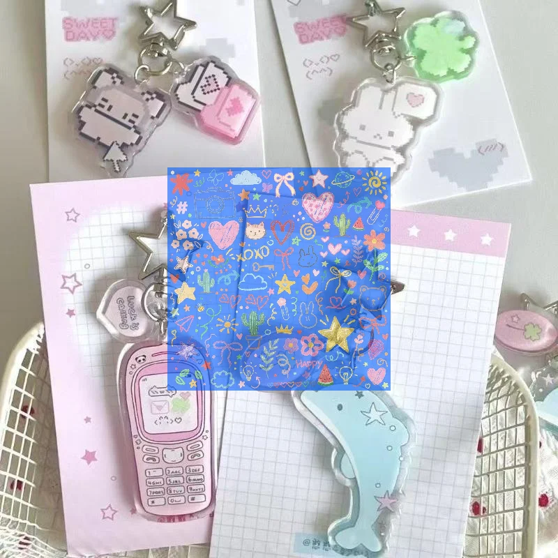 1 Stück Neuer Niedlicher Pixel-Häschen Acryl Mini-Schlüsselanhänger Kreativer Rucksack-Taschenanhänger Dekoratives Geschenk für Beste Freundin und Beste Freundin