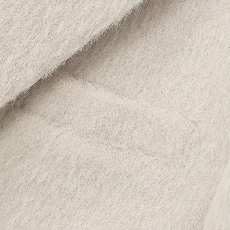 White Mohair Blazer Coat Women Loose Lapel Single-breasted Long Sleeve Thick Warm Jackets 2025 New Office Lady Street Outerwear 18 White Mohair Blazer Coat Women Loose Lapel Single-breasted Long Sleeve Thick Warm Jackets 2025 New Office Lady Street Outerwear