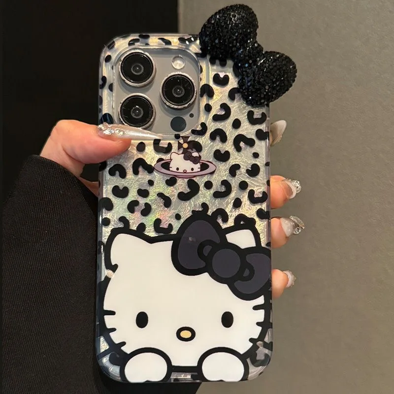 キッズ・ファミリー minmi Kitty Minnie Bowknot Cartoon Lustre Flash Lines Phone Case