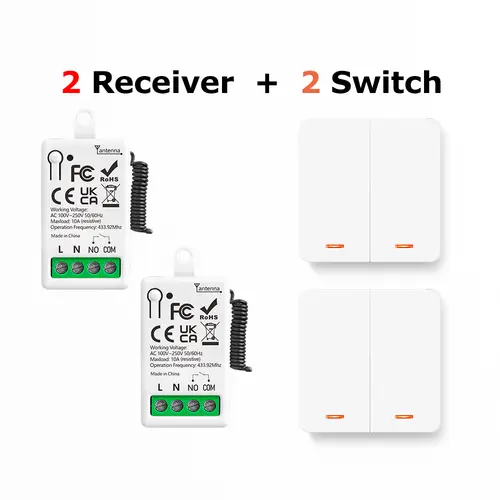 433MHz Smart Light Switch AC 110V 220V Receiver and 1/2/3Gang 86 Wireless Push Button Switch Transmit 50m for Home Improvement - Image 11