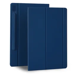 Ultra Thin Magnetic Stand Case with Pencil Holder for Samsung Galaxy Tab S6 - Anti-Fall Smart Cover (Blue)