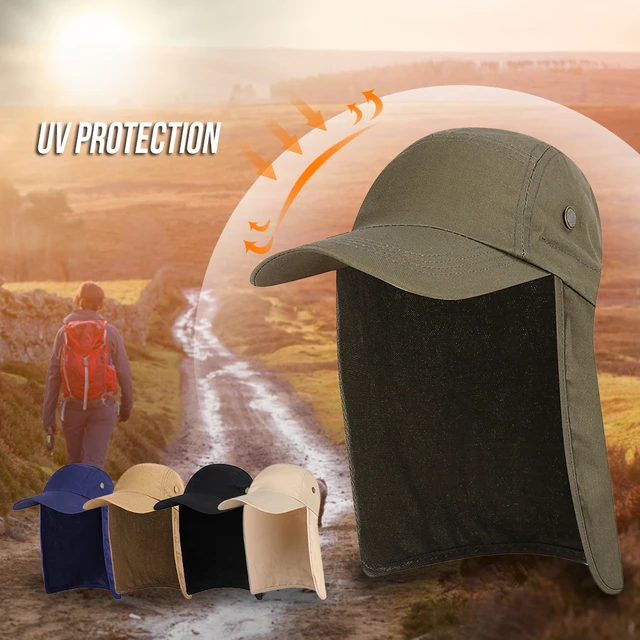 Unisex Fishing Hat Men UPF 50+ Sun Cap Wide Brim Fishing Sun Hat with Neck  Flap Sunshade Sunlight Prevention for Camping Hiking - AliExpress