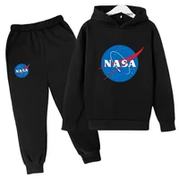 Casual Spring Autumn 2pcs Hoodie+jogging Pants Kids NASA Fashion Tracksuits 3-13 Years Boys Girls Trend Outfits Children Clothes