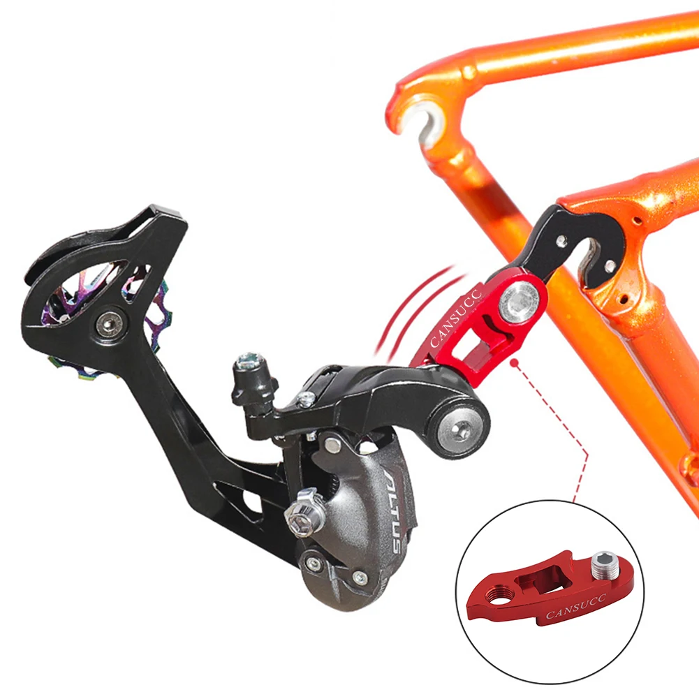 Cansucc Rear Derailleur Hanger Extension Aluminum Alloy Frame Gear Tail Hook Extender for 32 56t Flywheel Cycling Accessories