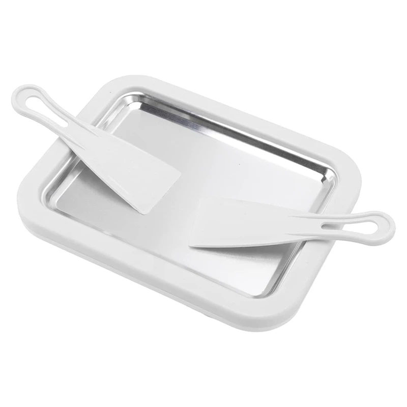 Nerūsējošā tērauda mājsaimniecības saldējuma gatavošanas šķīvja cepta jogurta mašīna, DIY mini ledus paplāte_voghion.com