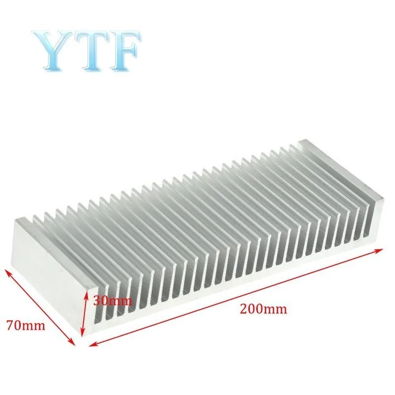 Premium Ultra-Thick Aluminum Heat Sink (Silver, 200x70x30mm)