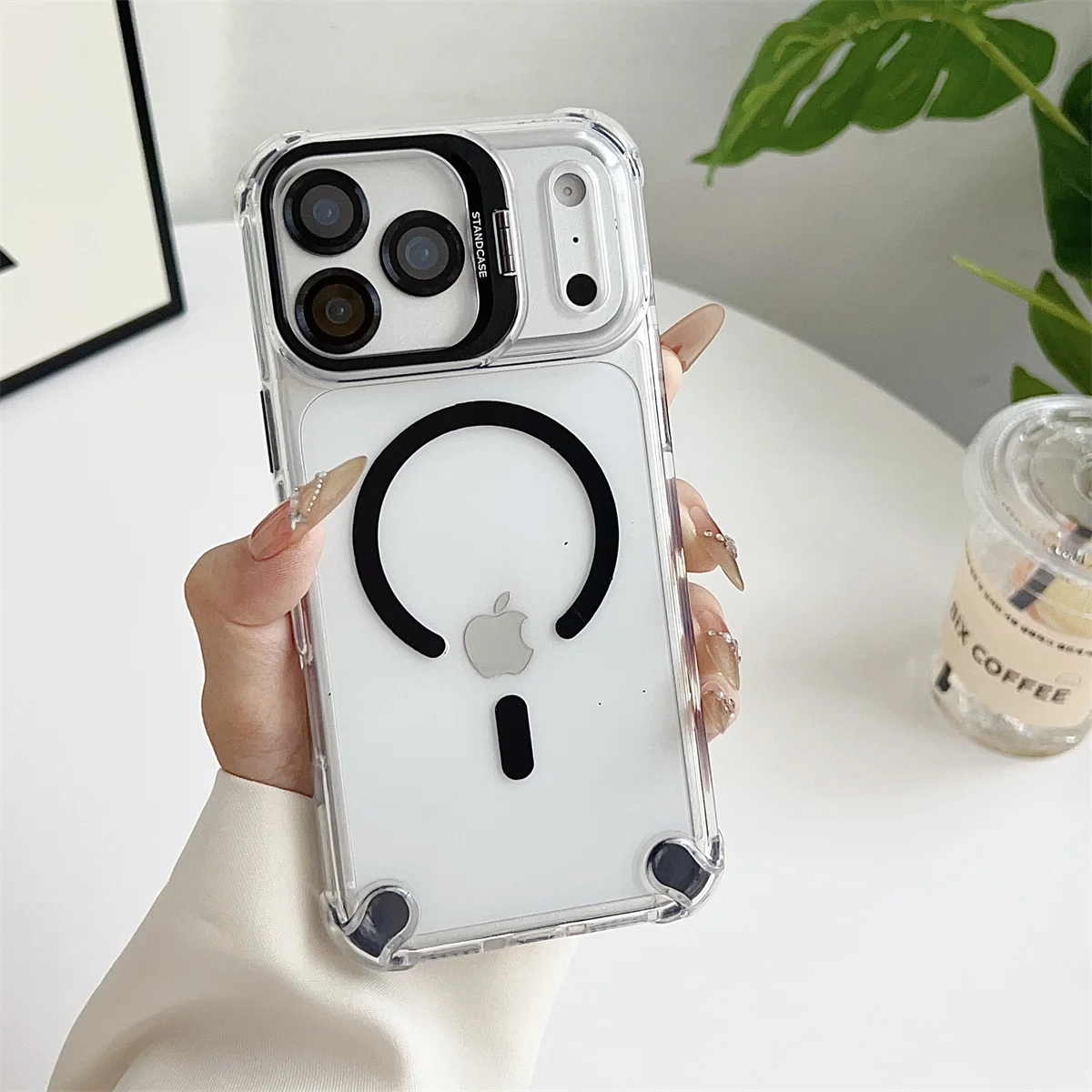 Magnetic Clear Phone Case with Magsafe Compatibility and Lens Protector