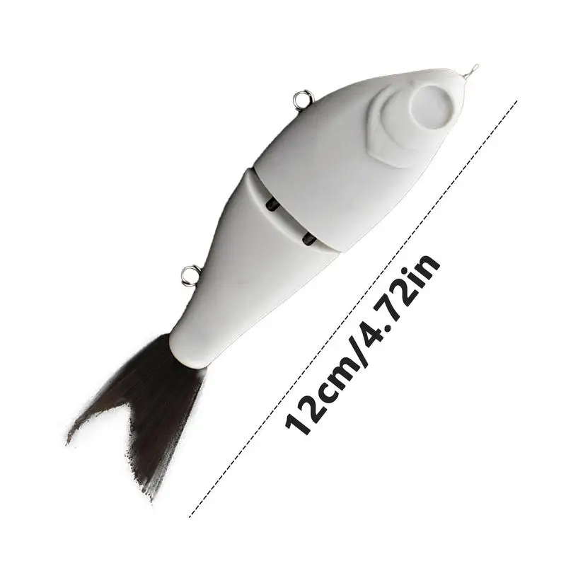 12CM Unpainted Glider Swimbait Blank Artificial Slow Sinking Swim Bait DIY Pike Fishing Lures Rattles Glide Bait Fishing tools