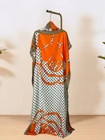 Robe caftan à col rond, robe ample à manches chauve-souris à la mode avec écharpe, vêtements pour femmes 5