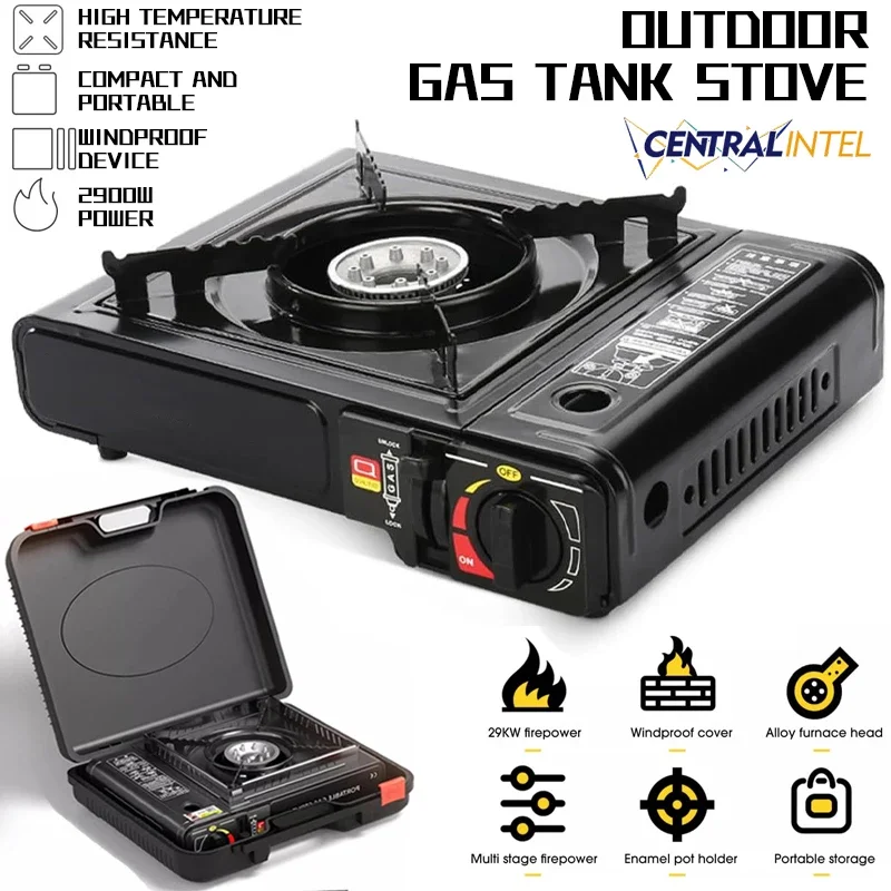 Gas Stove Portable Dual Fuel Camping Stove Propane or Butane with Carry Case Auto Ignition Ideal for Camping Hiking BBQ and Emergencies