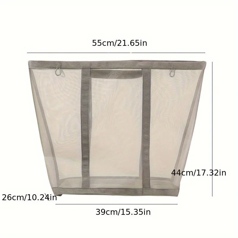 2pcs Nylon Mesh Laundry Basket with Handle Breathable Folding Portable Dirty Clothes Organizer Large Capacity Laundry Basket 3