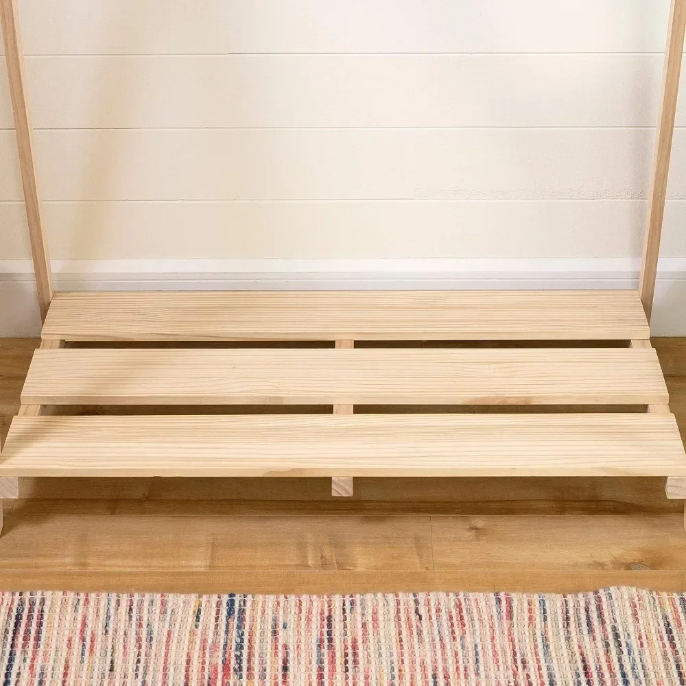 South Shore Sweedi Scandinavian Clothes Rack for Kids-Natural Pine 4