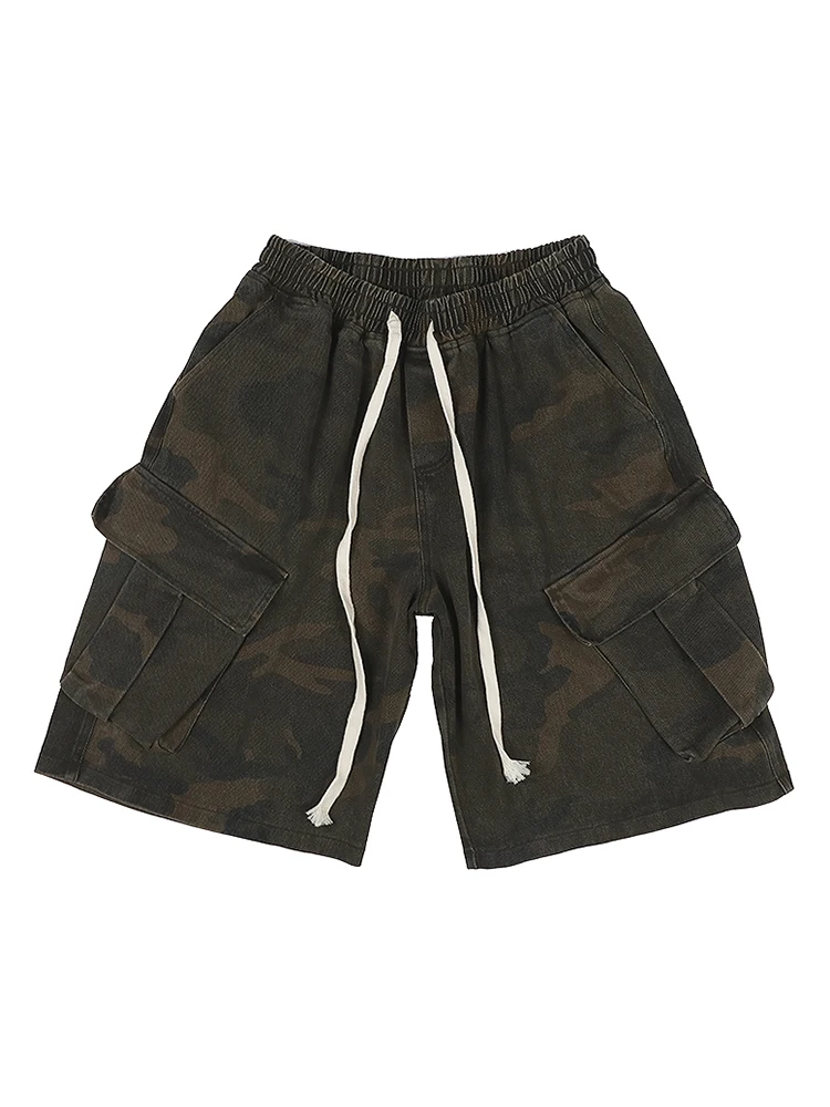 Summer Men's Cargo Shorts Party Streetwear Casual Multi-pocket Breeches Homme Loose Boardshorts Male Handsome Punk Short Pants