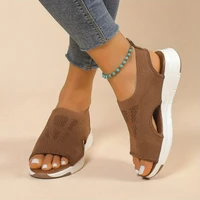 Women Summer Shoes Mesh Sandals 2025 Platform Beach Sandals Open Toe Wedge Sandals Roman Sandal Light Women Casual Sneakers New - Image 5
